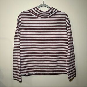 J Crew Striped Long Sleeve Turtleneck Top